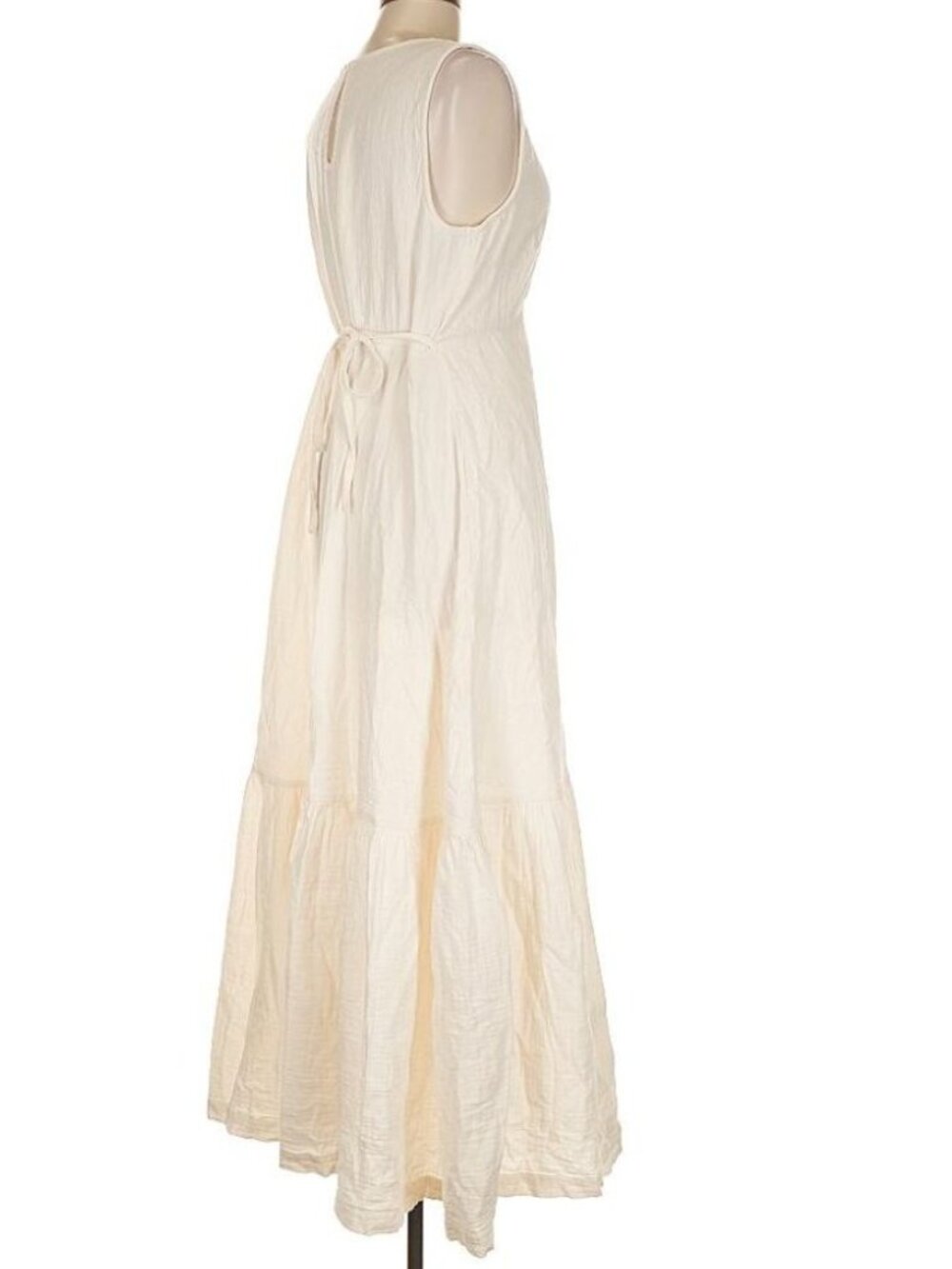 New Pact Organic Cotton Double Gauze Beach To Brunch Dress Medium Ivory MSRP$138 - Picture 12 of 17